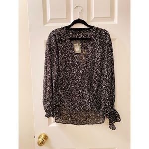 AllSaints Black/White Penny Splash Top Small